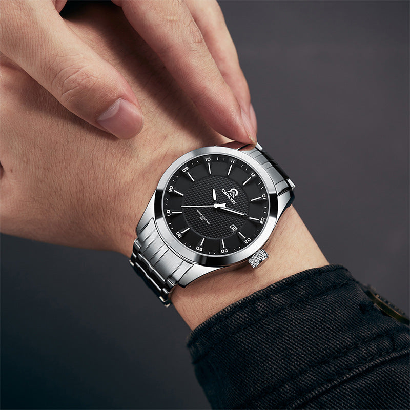 Hommes Waterproof Business Calendrier Montre Quartz