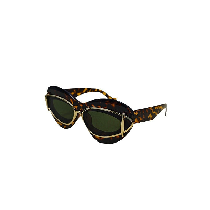 Lunettes de soleil Cat-Eye de mode européenne et américaine pour femmes conduite Internet Célébrité Même