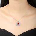 S925 Collier de pierre gemme en argent 4g créé en laboratoire