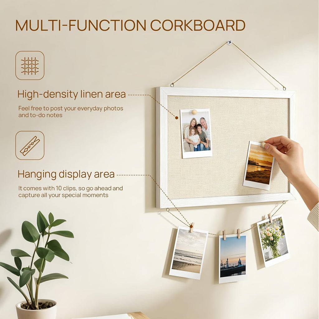 Tableau d'affichage à double bord avec lin