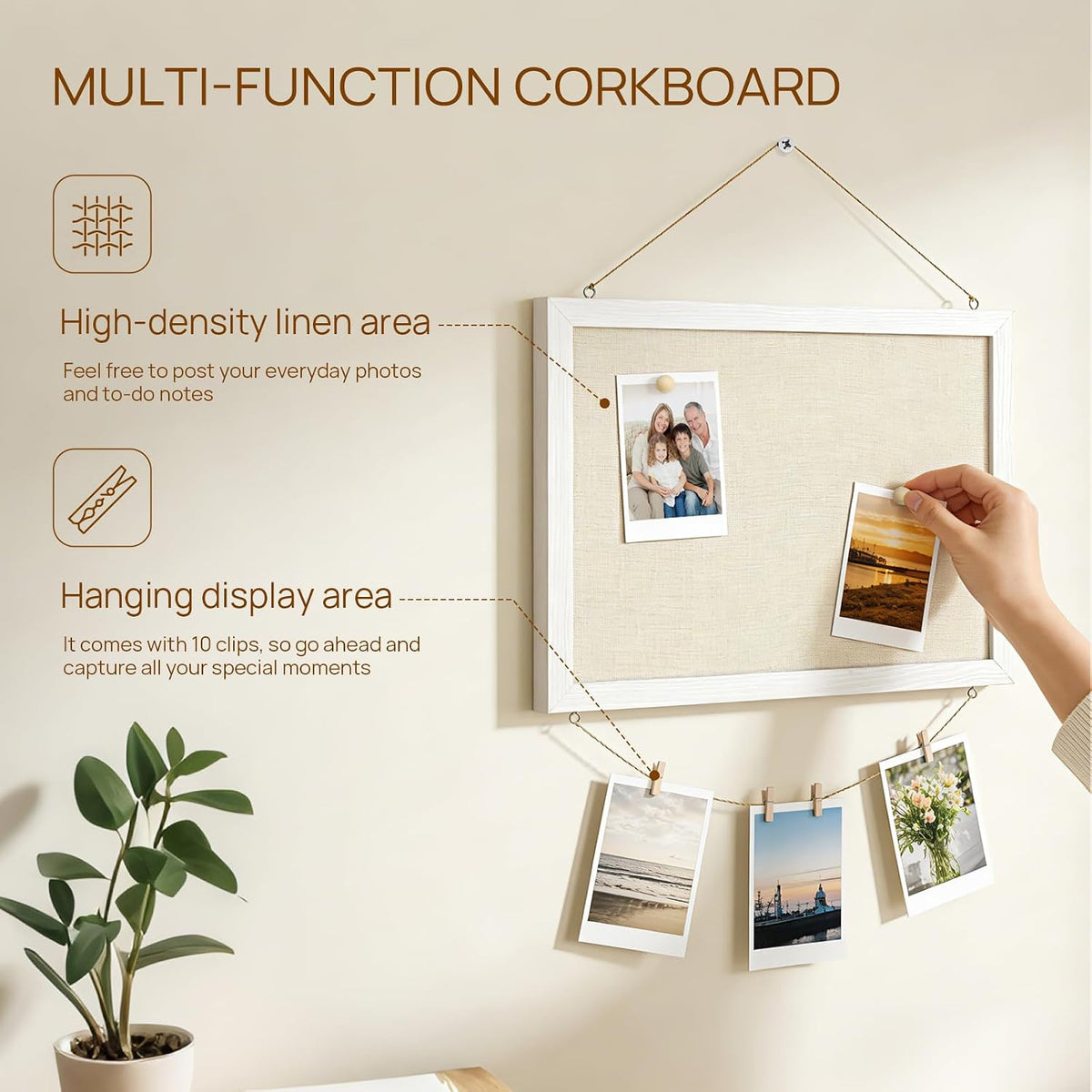 Tableau d'affichage à double bord avec lin