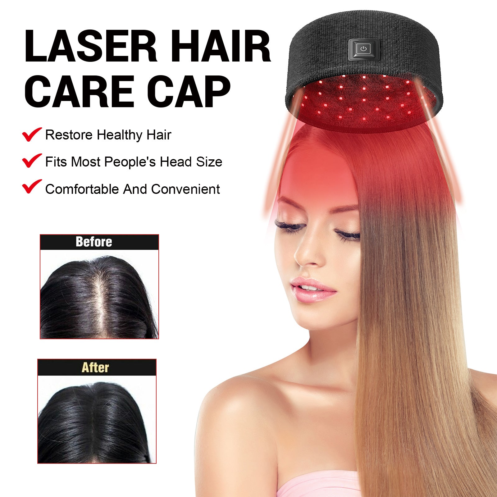 Huukea Dense Toupee Réparation des cheveux Manique épais cheveux fixation tête Massage soins chauffage Ca