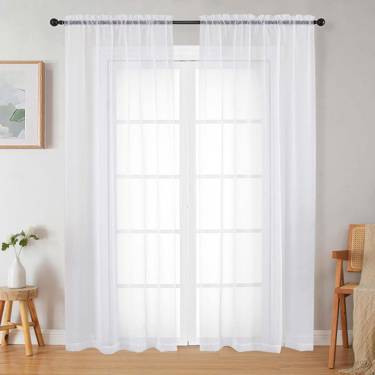 Set de panneau de rideau de fenêtre à 2 pièces