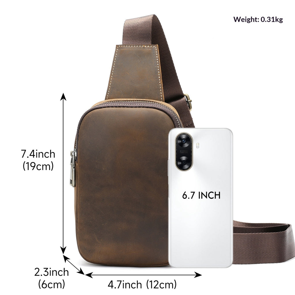 Sac de poitrine vertical pour hommes rétro occasionnel