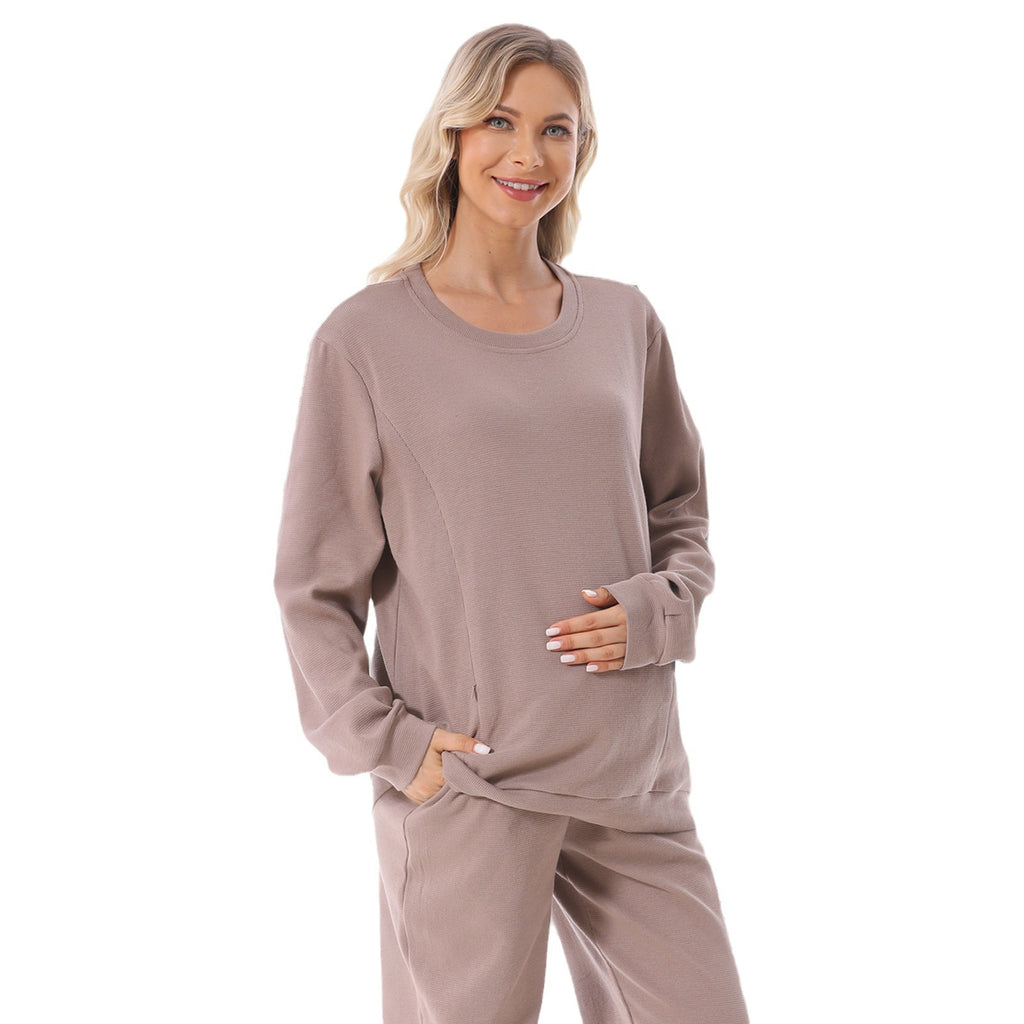 Les femmes enceintes d'automne et d'hiver européennes et américaines Long Sleeve Nursing Hoodie