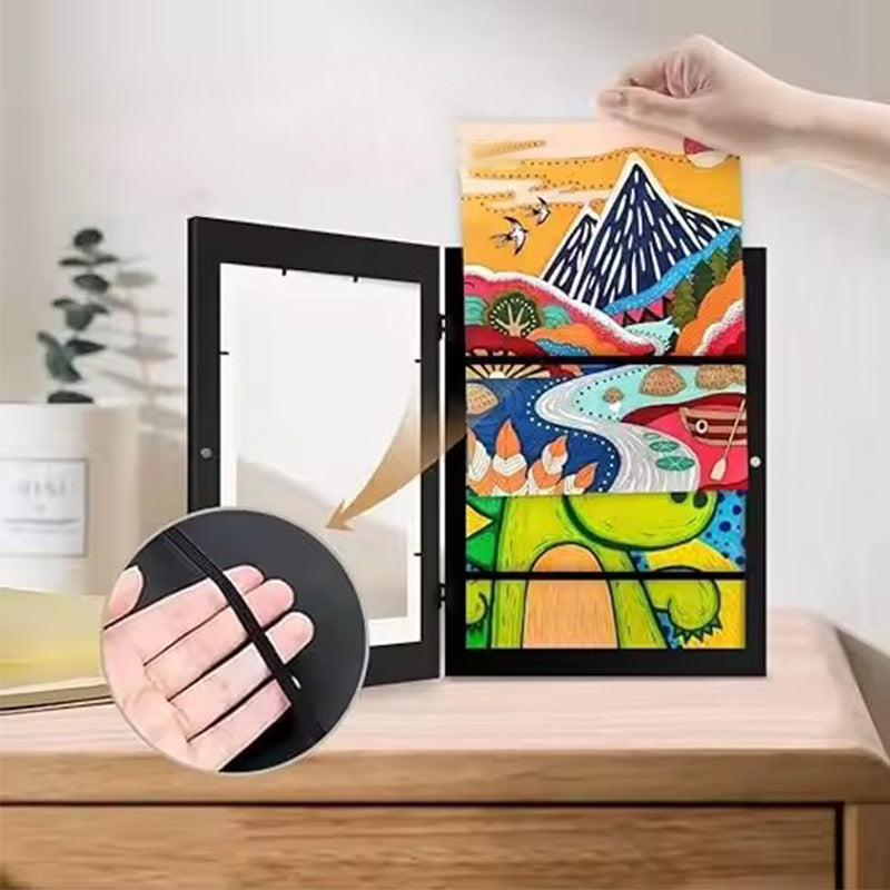 Enfants Art Frame magnétique Snap-Open peinture à l'huile Boîte de rangement Cadre photo