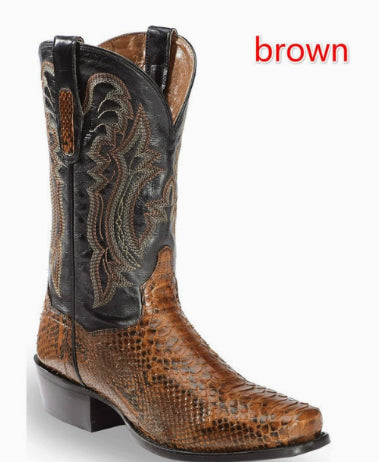 Bottes brodées à pointe pointue pour hommes