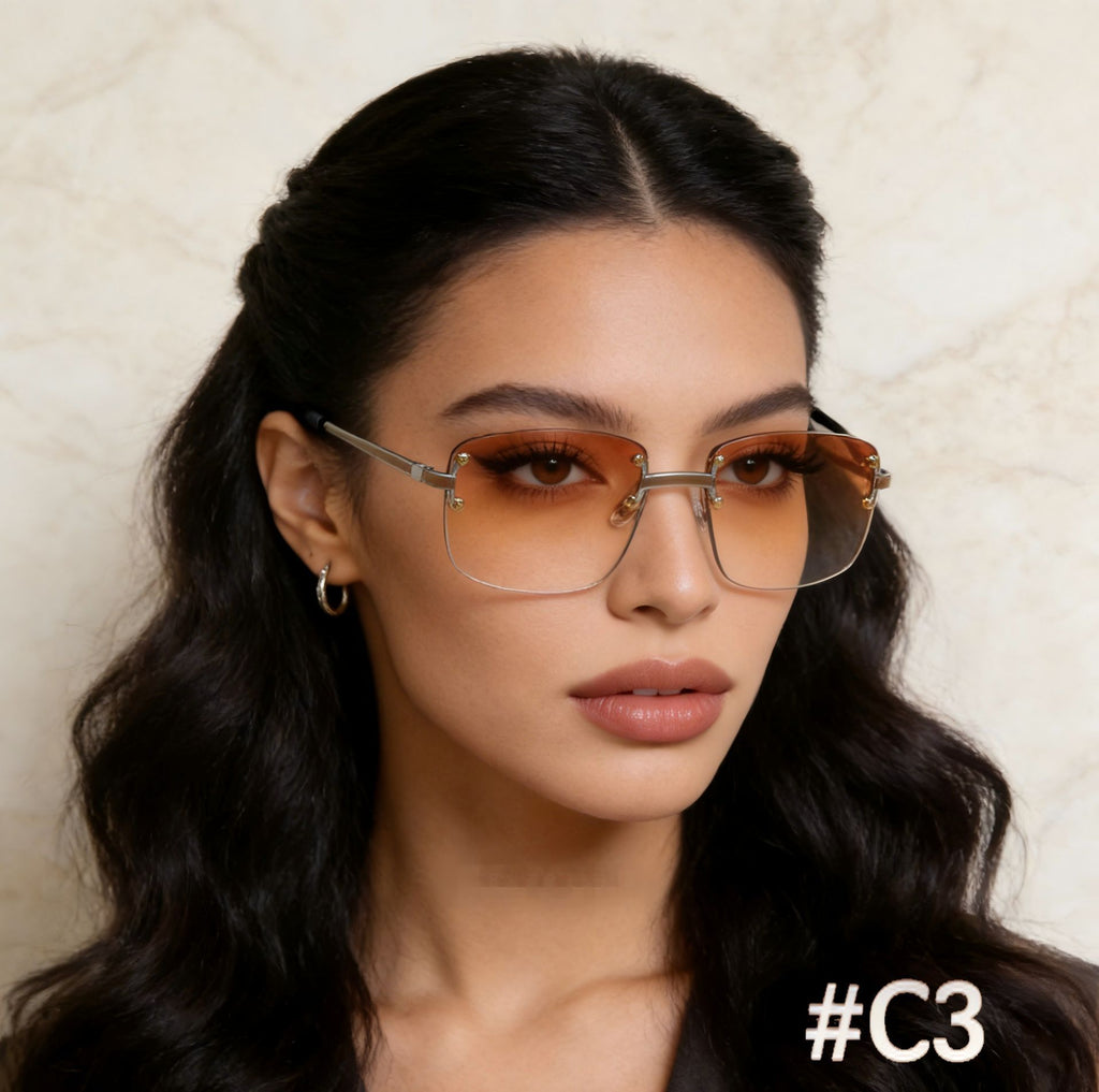 Lunettes de soleil carrées sans cadre