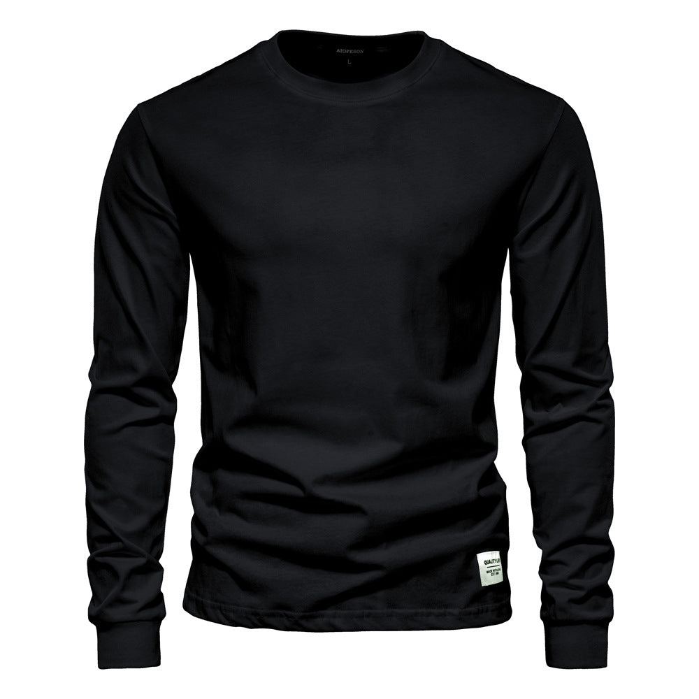 Autumn Trendy Long-Sleeved European-style Homme Solid Color Long-Sleeved Top High Street M