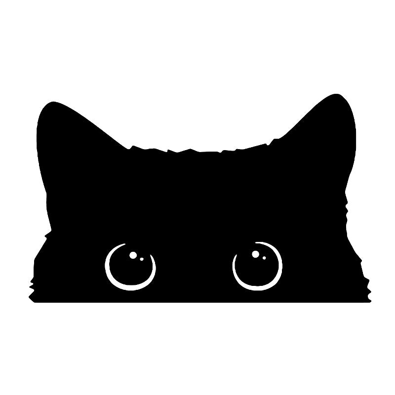 Cartoon Chat noir Fun Reflective Imperméable Autocollant de voiture Creative Motorcycle Electric Car C