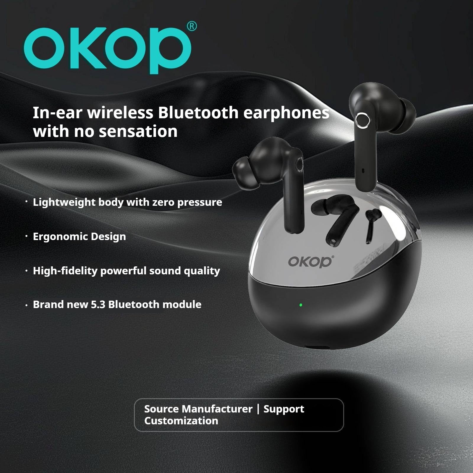 KP-209 Ecouteurs Bluetooth sans fil de la meilleure vente Conception minimaliste semi-en-oreille Faible latence G