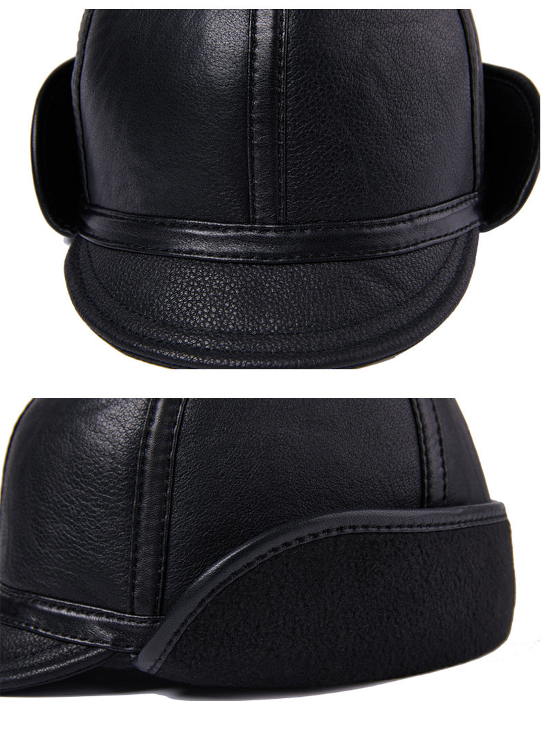 Chapeau d'hiver en cuir casual pour hommes