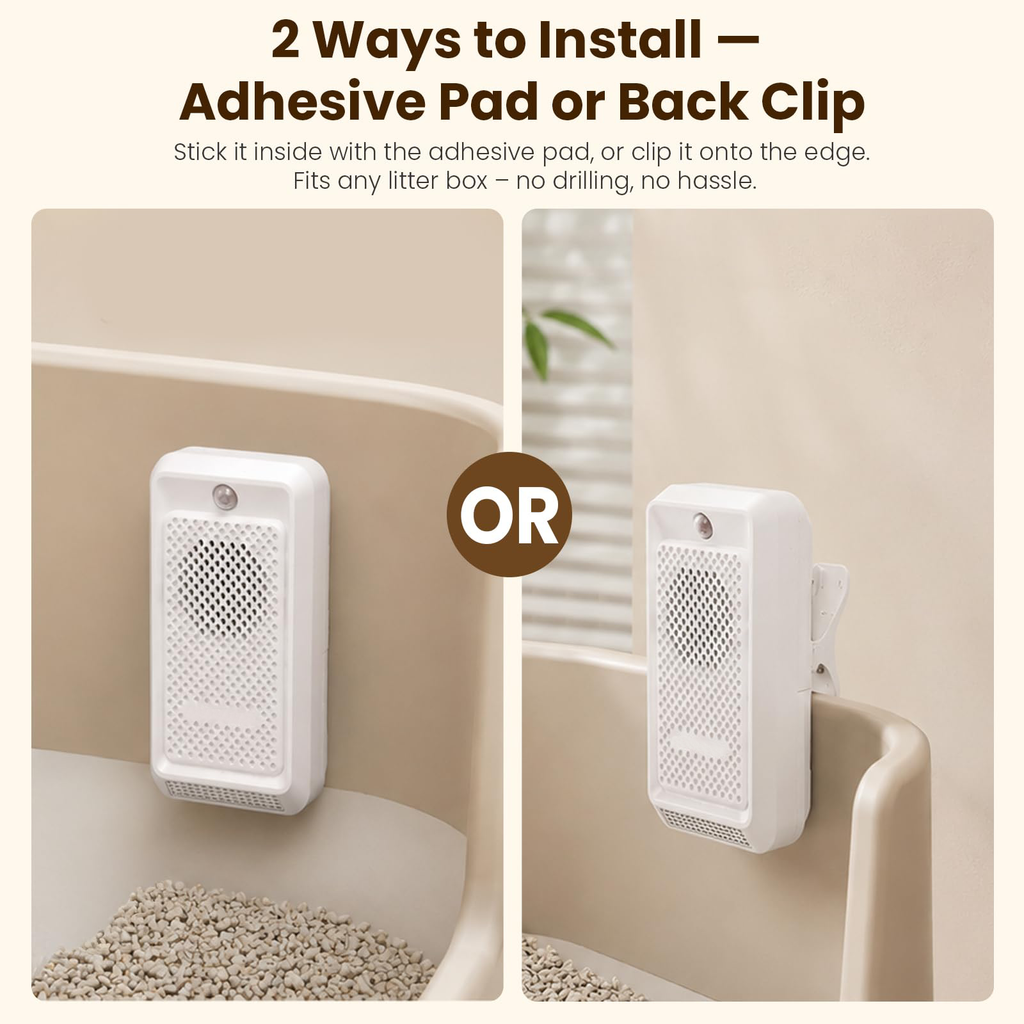 Désodorisant pour chat - Blanc ABS Rechargeable Pet Odor Eliminator Avec Interna silencieux 30dB