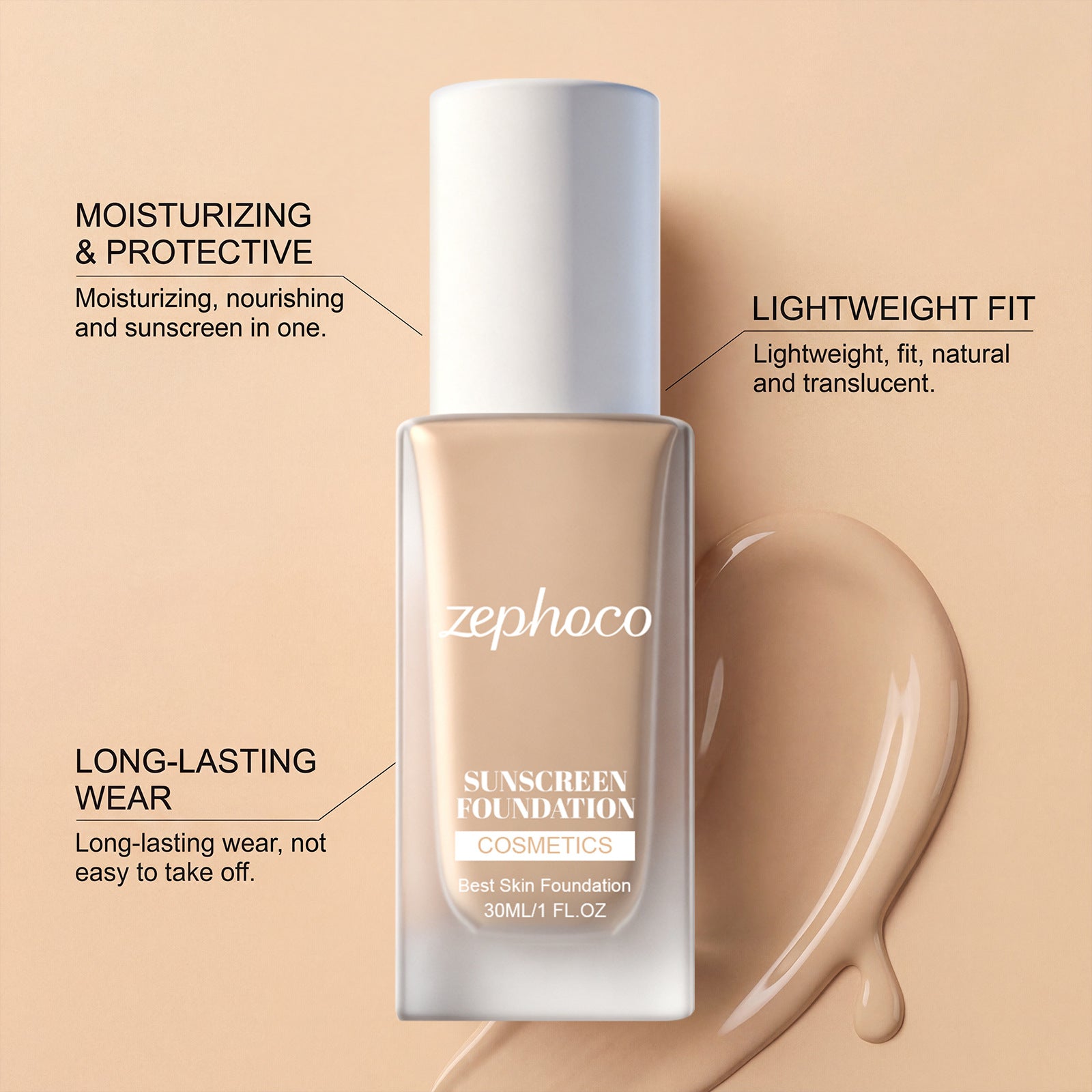 Une fondation hydratante naturelle et tonique avec une texture fine et lisse