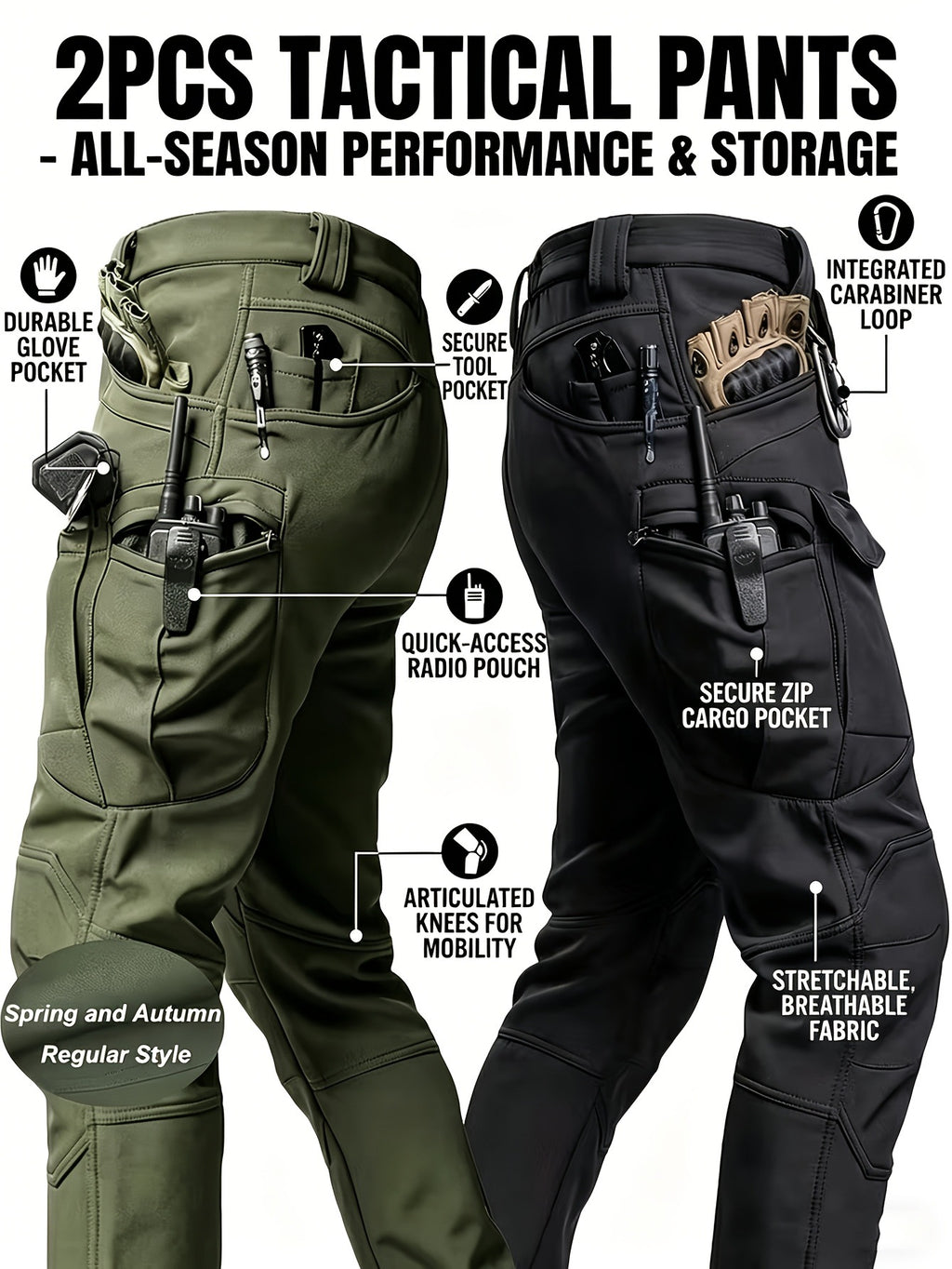 Pantalon de travail tactique résistant à l'usure extérieure pour hommes