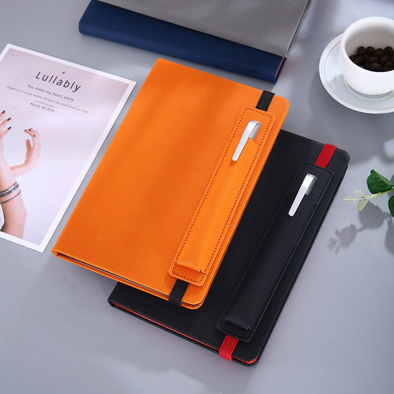A5 Strap Notebook Pen Insertion Leather Surface