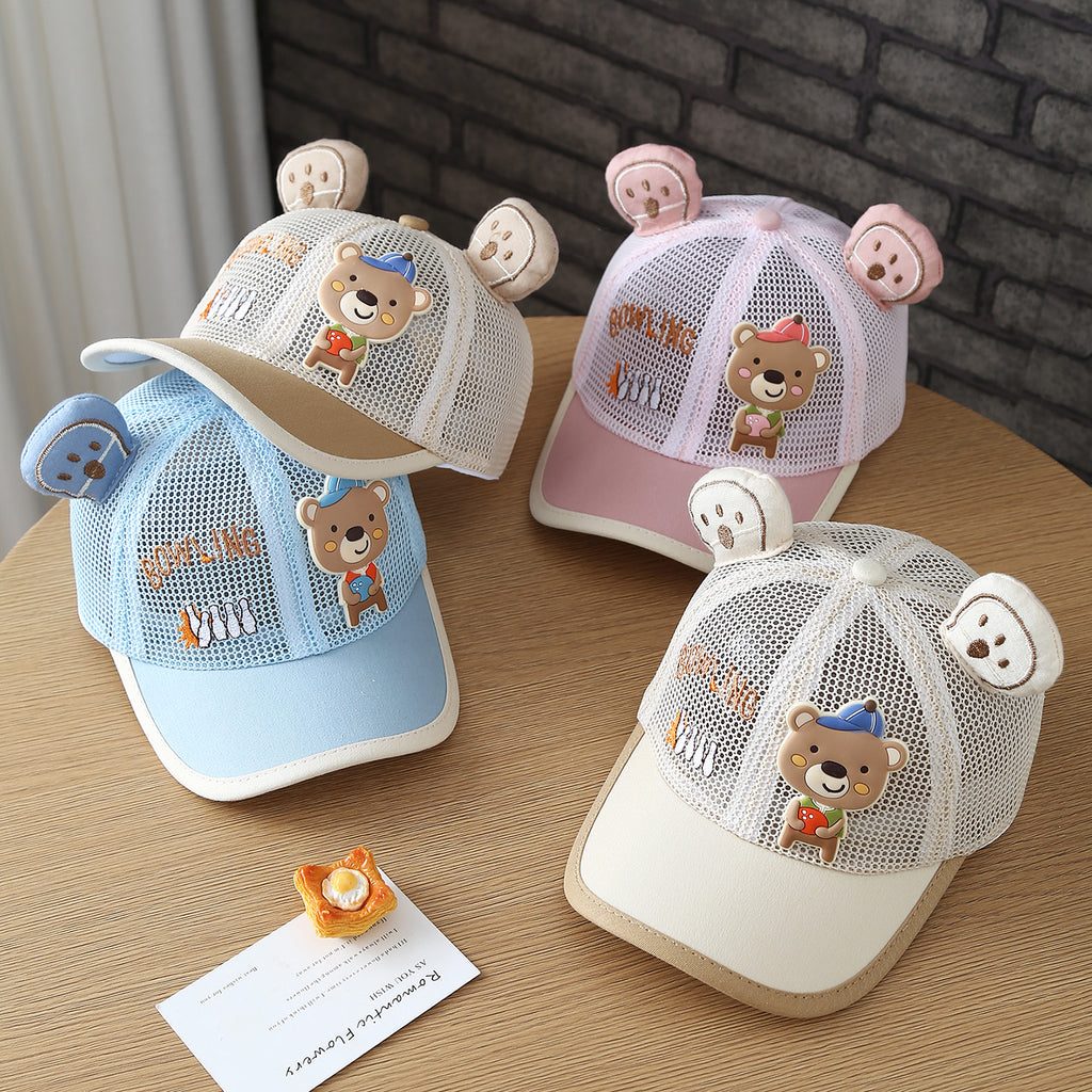 Tableau de dessin mignon d'été Bear Garçons et chapeau de filles Mesh Chapeau pour enfants Duckbill Cap Bre