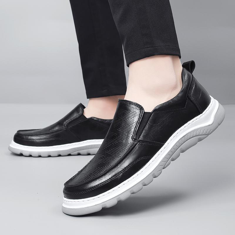 Chaussures en cuir perforé véritable pour hommes
