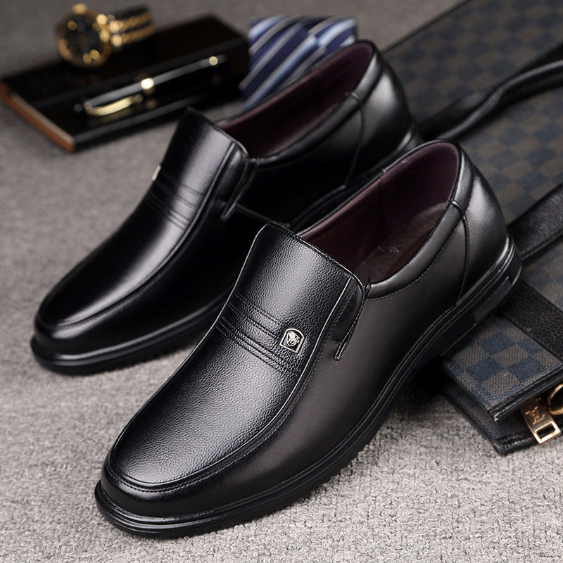 Chaussures décontractées en cuir véritable en cuir d'une semelle plate ronde pour hommes