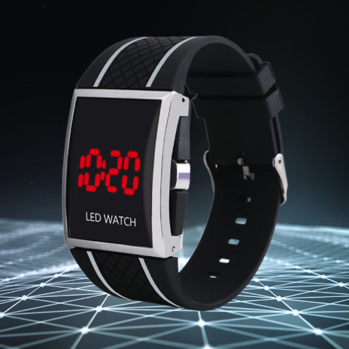 Hommes Femmes Casual Unisexe Blanc Noir LED numérique Wrist Watch Wristwatch Date Horloge