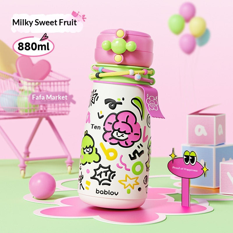 Large Capacity Insulated Water Bottle with Straw