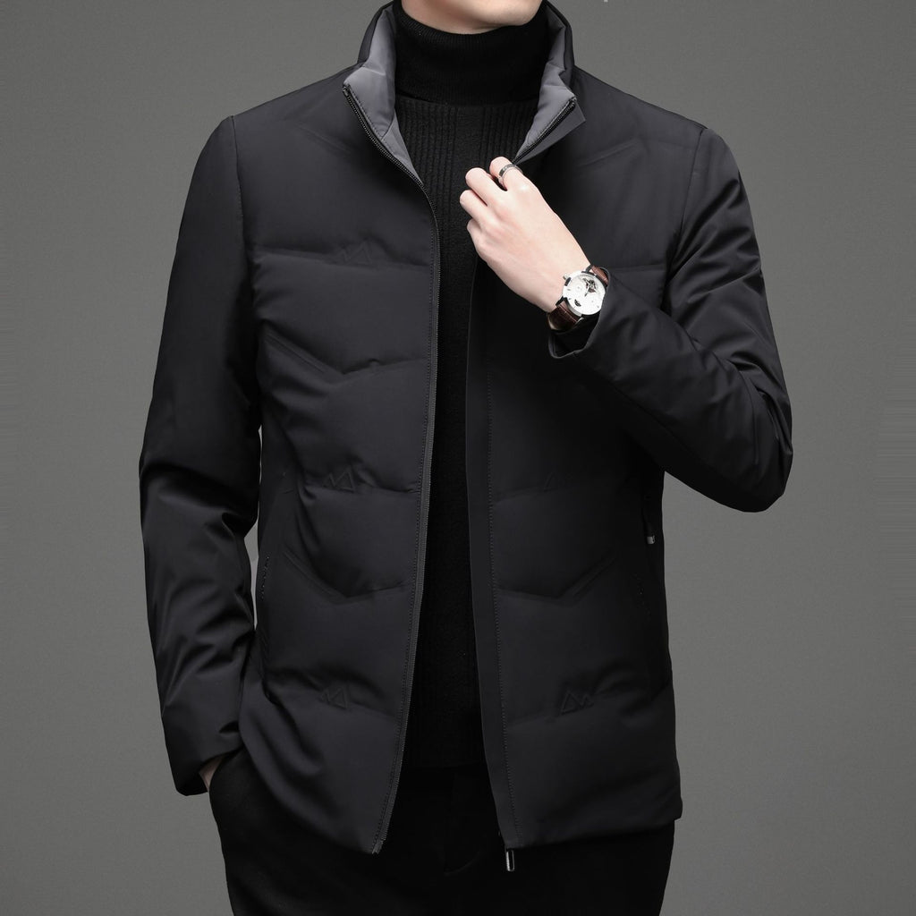 Hommes Casual Couleur Stand-collar Blanc Duck Down veste chaude vers le bas