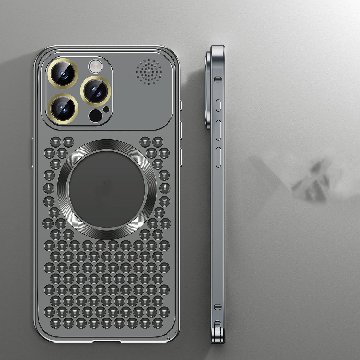 Téléphonie Aromathérapie Shell Metal Mesh Lens Aspiration magnétique
