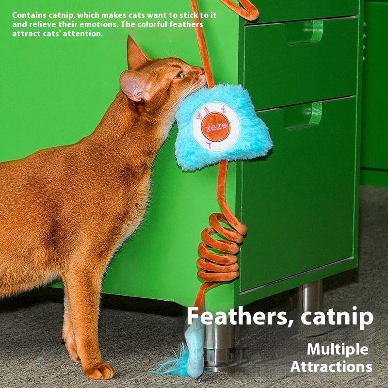 Jouet à chaîne élastique de chat Self-Hi Soulagent Stuffy Cat Teaser