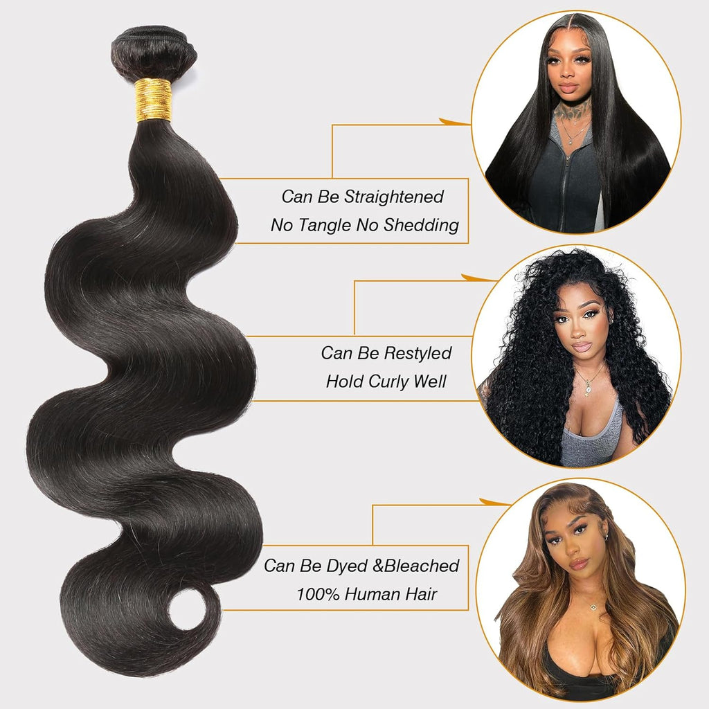 Glueless Body Wave Ensembles de cheveux humains pour l'usure quotidienne10A Virgin Remy cheveux porter doux & Thic