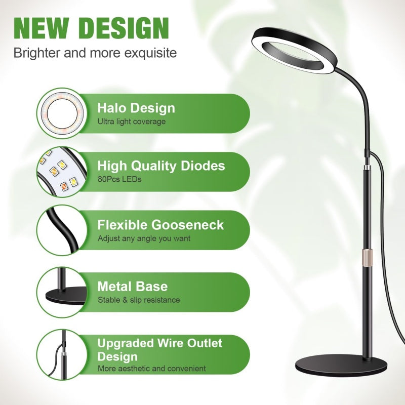 LED Grow lumières pour les plantes d'intérieur Halo anneau plein spectre croissance lampe Veg