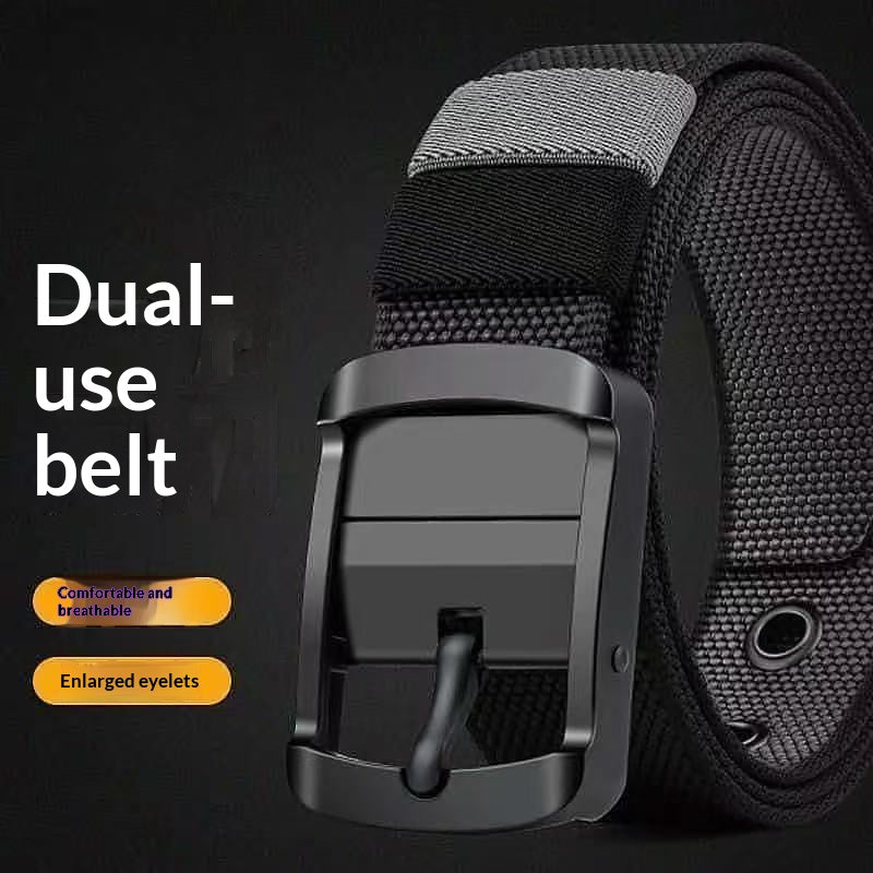 Ceinture de nylon rotative pour hommes avec boucle d'épingle double face