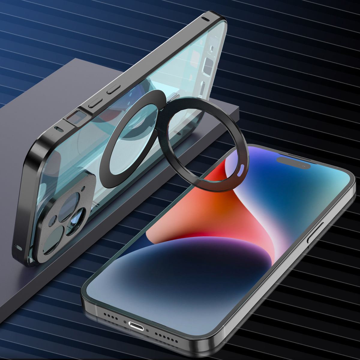 Boîtier de téléphone pliant magnétique transparent