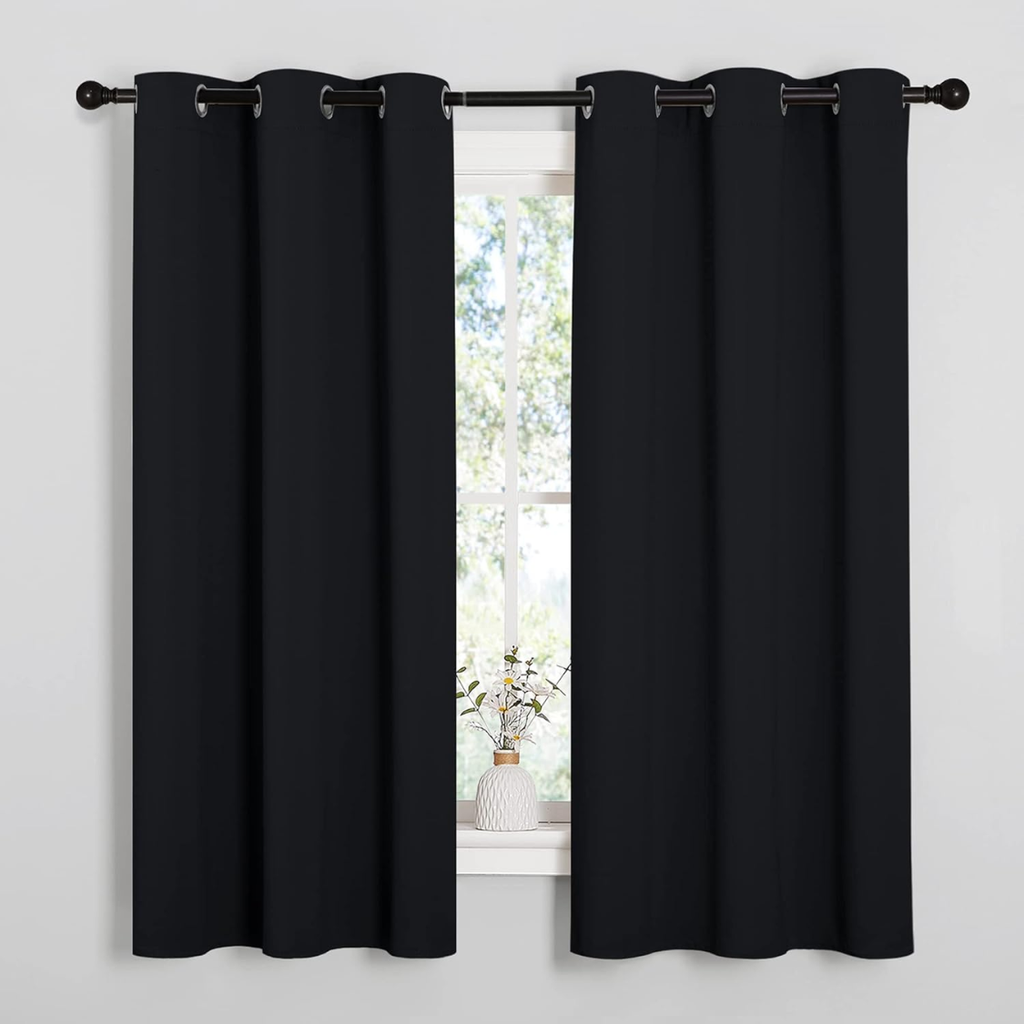 Halloween Emplacement noir solide thermique isolé Grommet Rideaux noir rideaux rideaux pour chambre