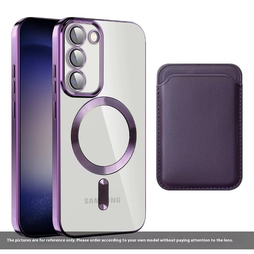 Porte-carte magnétique à électroplacage résistant à la chute Boîtier de protection pour téléphone portable