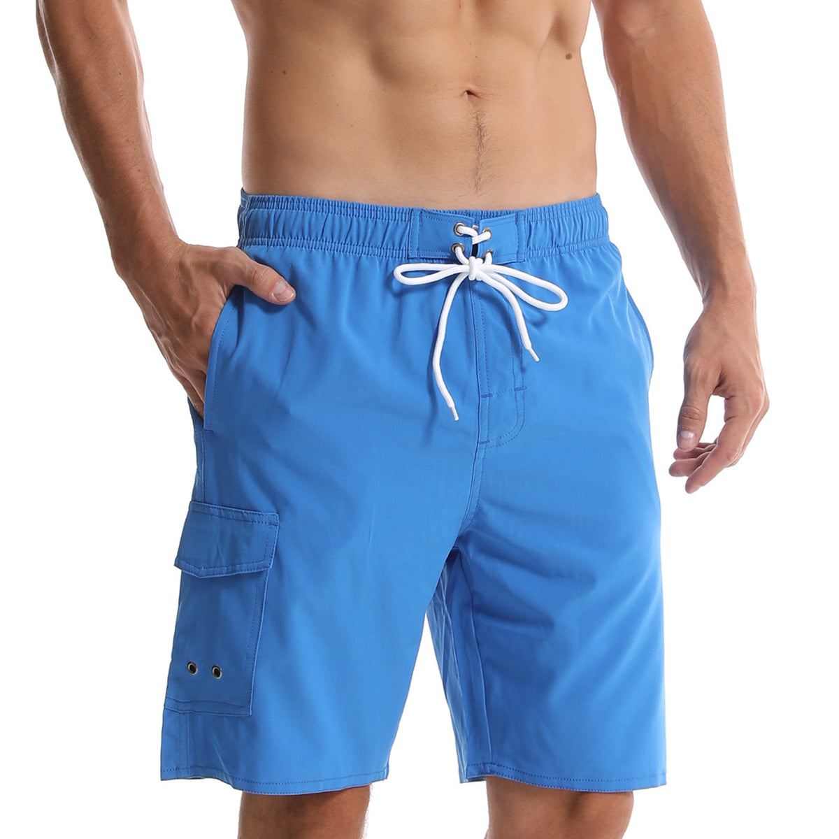 Cross Border Hommes Summer Solid Color Beach Pantalons Hommes Cinq Point Short Mesh Respirant