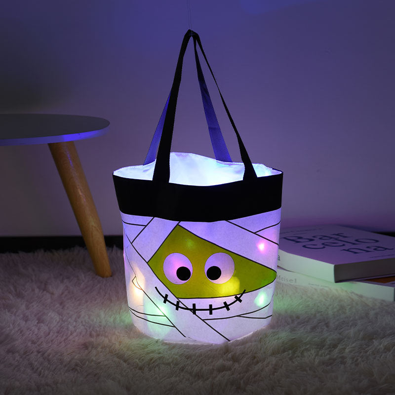 Panier de décorations d'Halloween lumineux multi-grains