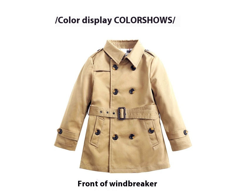 Manteau de trench de printemps pour enfants mi-longueur