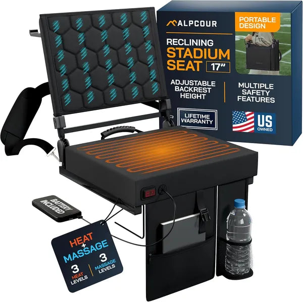 Massage chauffé Alpcour Siège de stade inclinable avec support arrière pour les bleachers