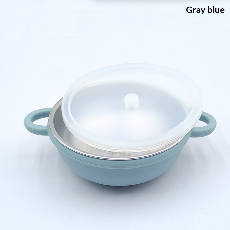Bol de bébé en acier inoxydable 304 avec base d'aspiration en silicone