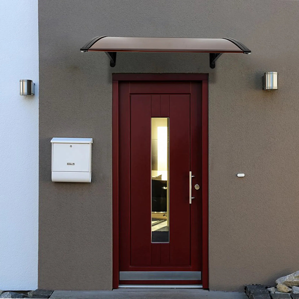 100 x 96cm Maison Application porte et fenêtre couverture de pluie Eaves Brown Board & Black Holder