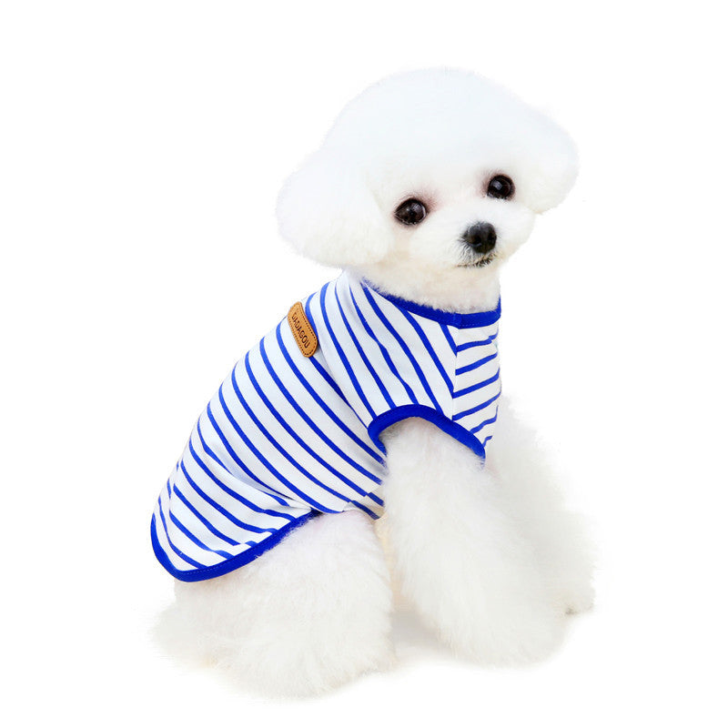 Vêtements pour animaux de compagnie Veste rayée Printemps et Été Loisirs