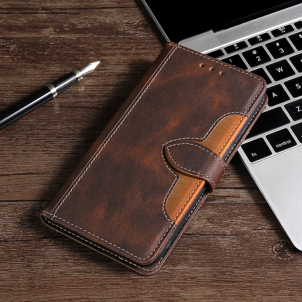 Boîte de carte en cuir Étui de téléphone à étrier
