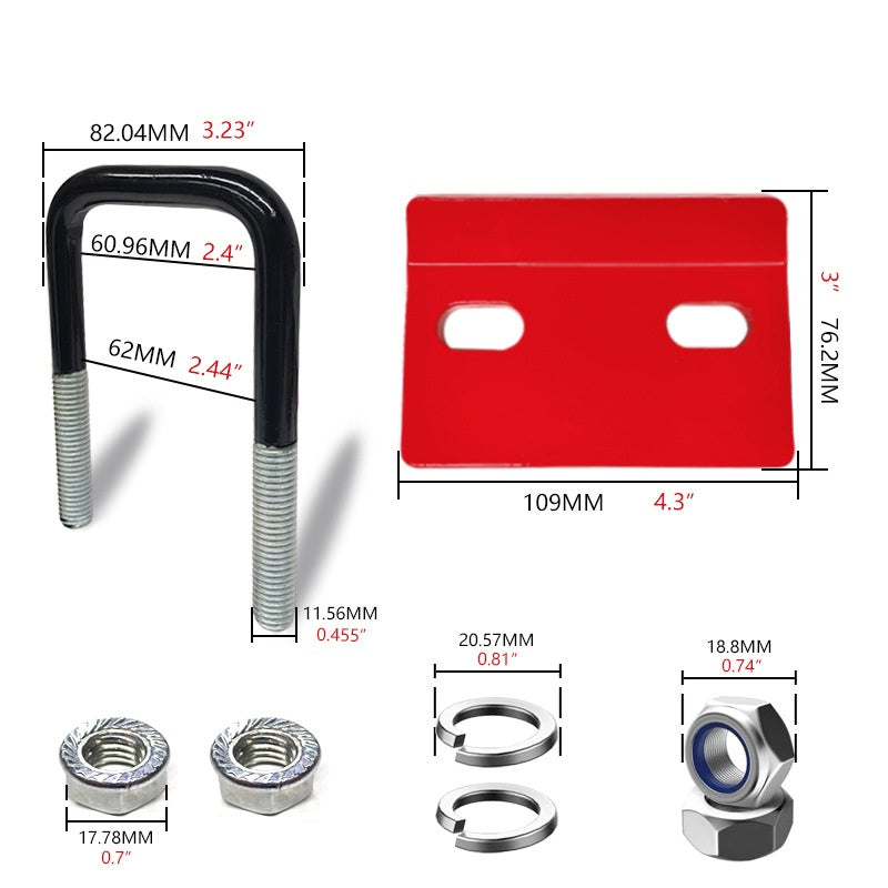 Rear trailer arm mount for off-road vehicle