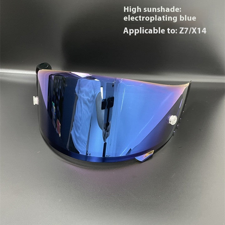 Convient pour le casque RYD Electroplating Lens Full Face Casque Sunscreen Lens Antifog Set