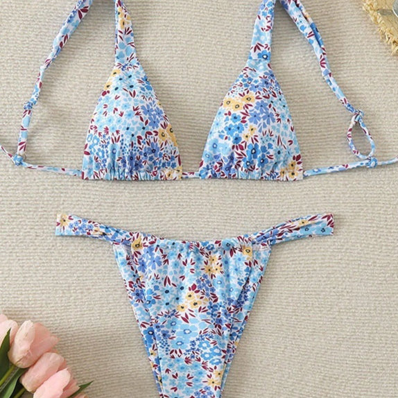 Maillots de bain bicolores européens et américains pour femmes Bikini