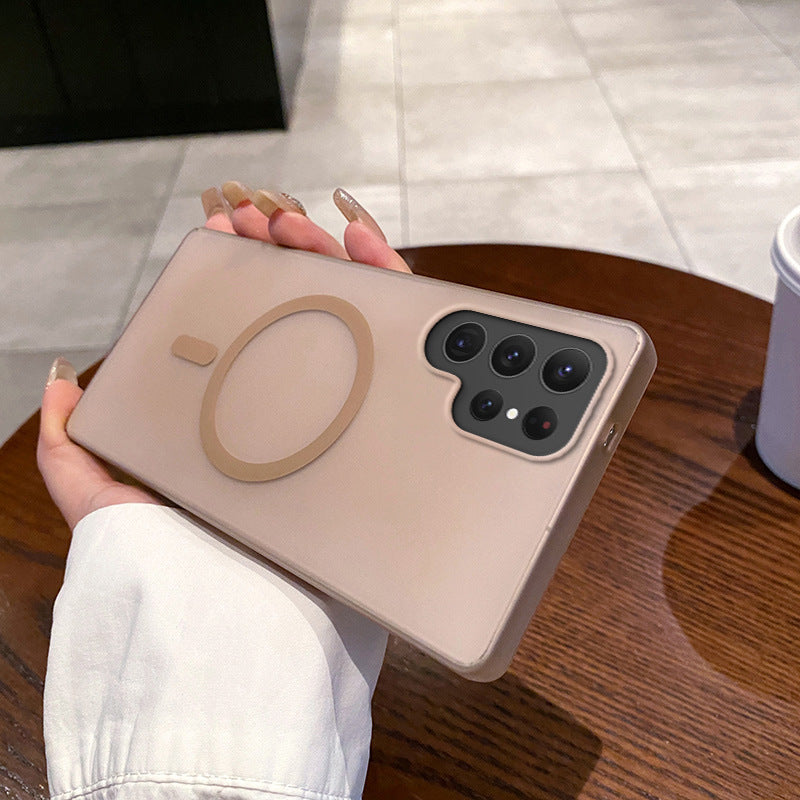 Housse de téléphone magnétique anti-dérapante de glace de coquille dure de Pc