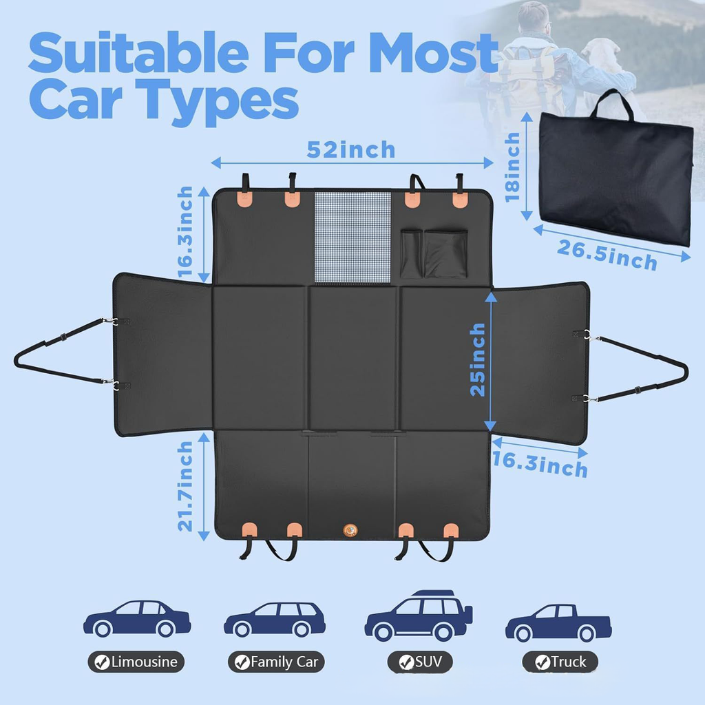 PU Leather Dog Back Seat Extender