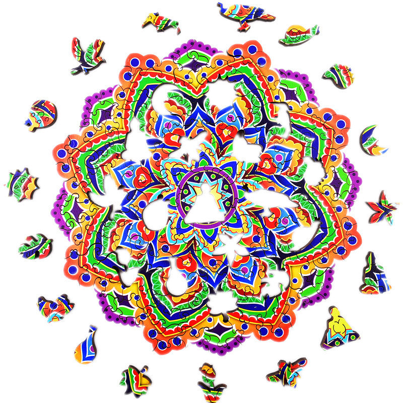 Mandala Puzzle en bois irrégulier