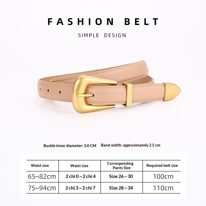 Femmes Retro Mode Unisexe Versatile Ceinture en cuir carré