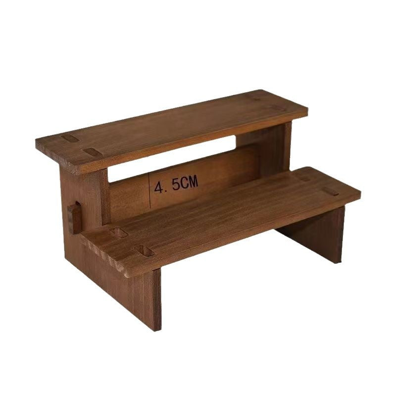 Affichage de rangement en bois à niveaux pour jouets Unité de rayonnage en bois massif